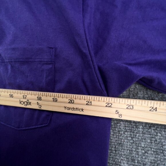 VTG Hanes 50/50 Blank Purple Short Sleeve USA Made Cut Tag Large 42-44 - Picture 5 of 11